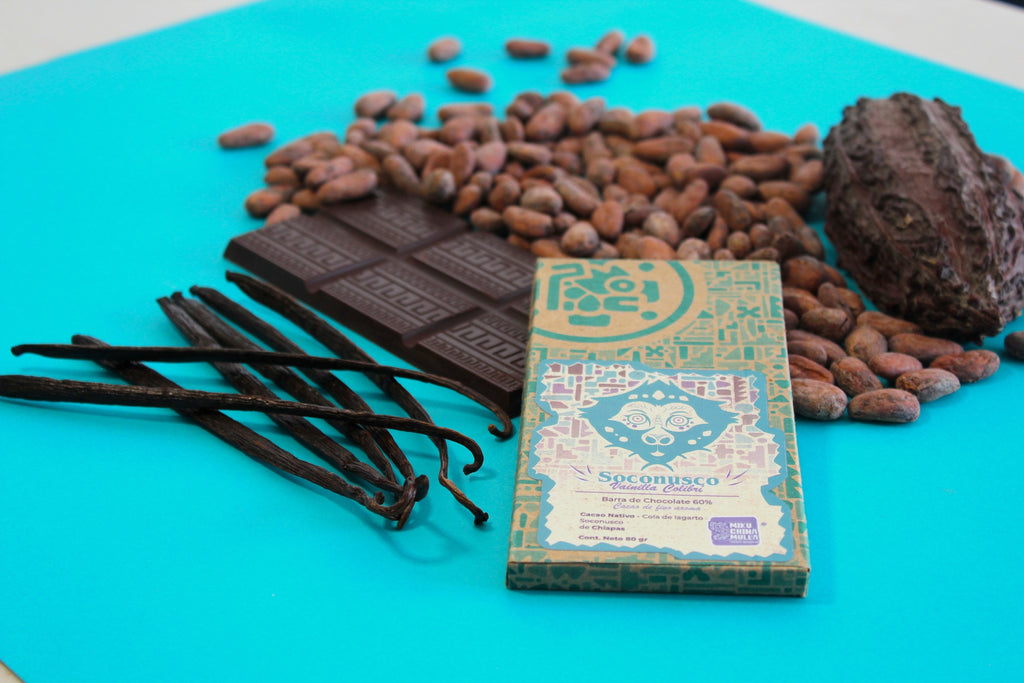 Chocolate al 60% cacao nativo de real Soconusco infusionado con vainilla Oaxaqueña