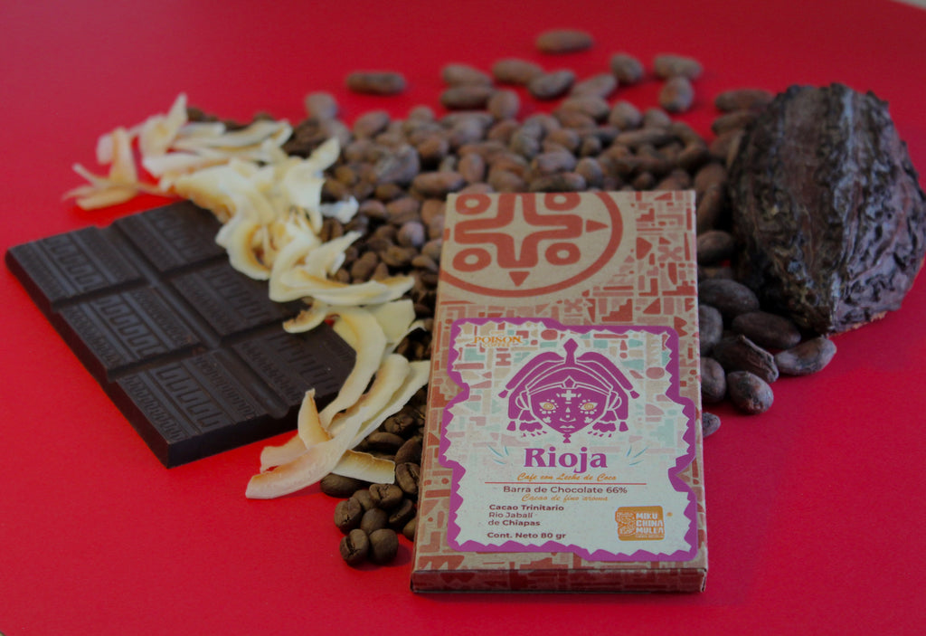 Chocolate al 66% cacao Trinitario con leche de coco y café de especialidad