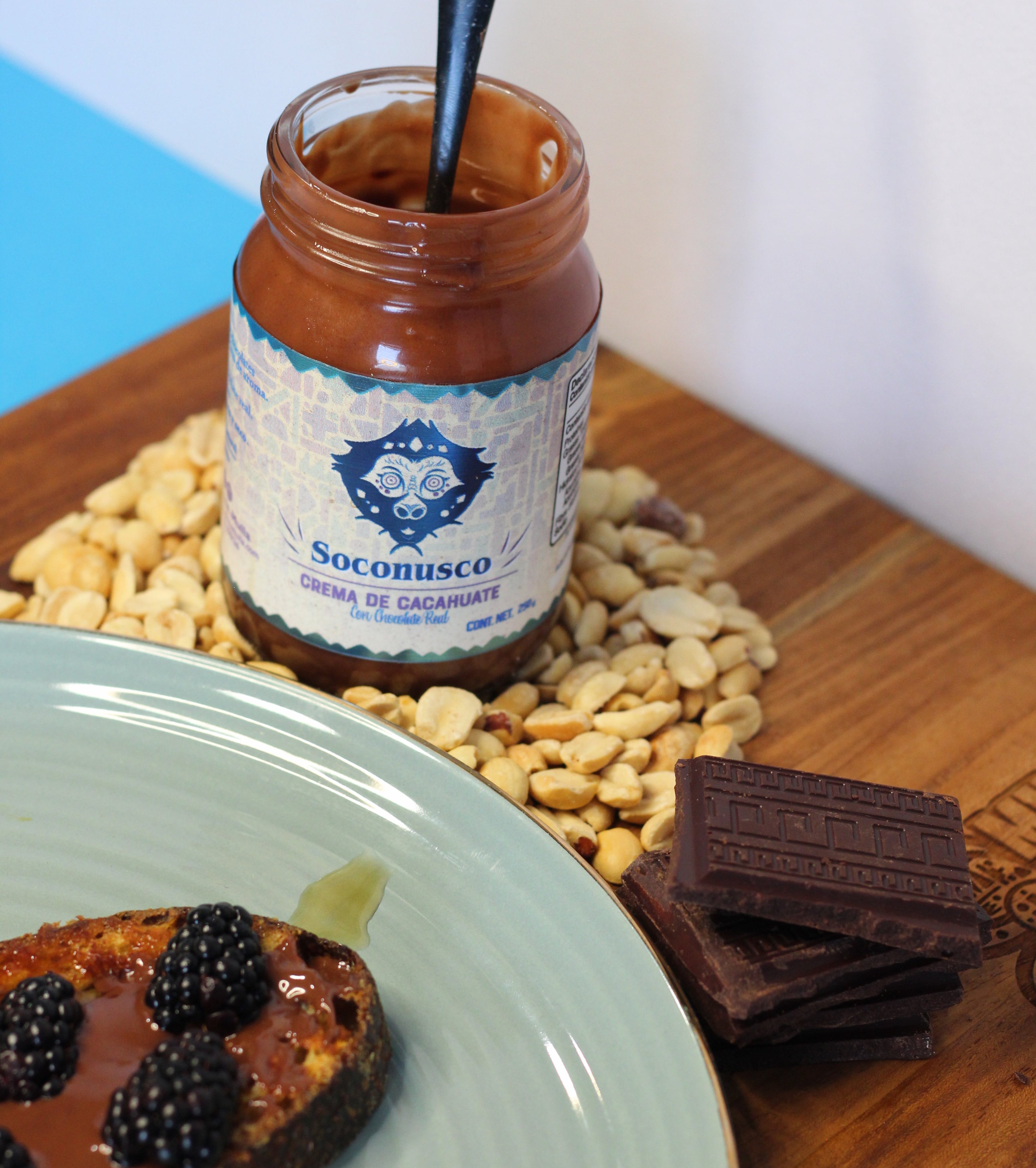 Crema de cacahuate con chocolate de soconusco, chiapas